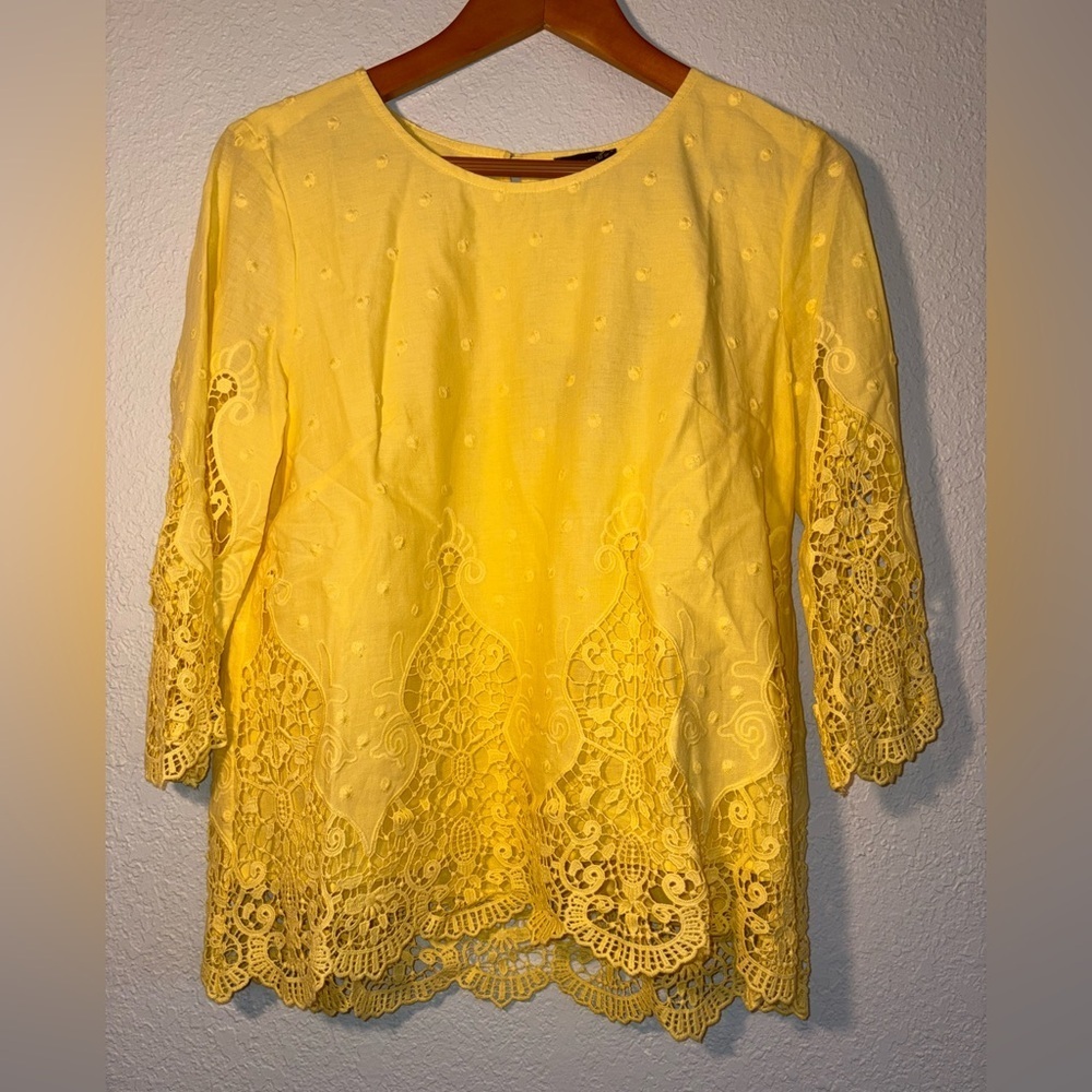 Multiples yellow 100% cotton top size PM